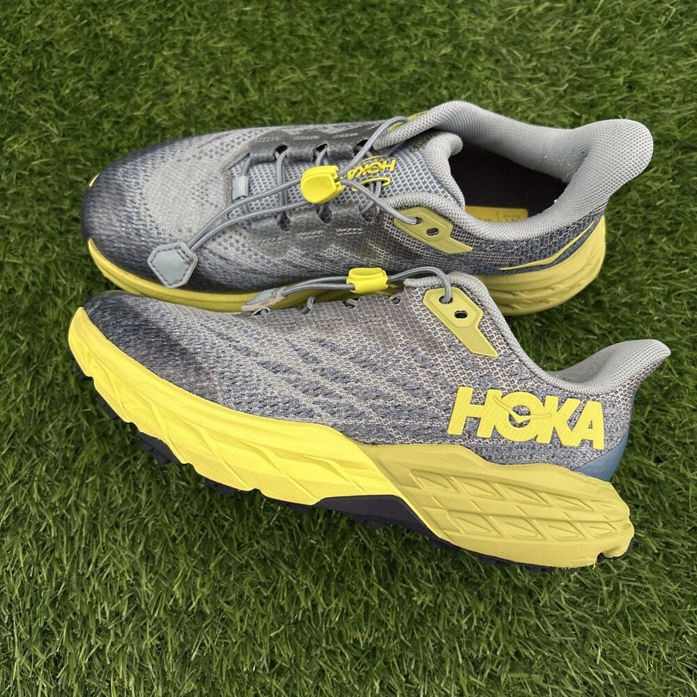 Hoka Speedgoat 5 GS Blue/Neon Green Sneakers Youth Size 4 Women’s Size 5.5